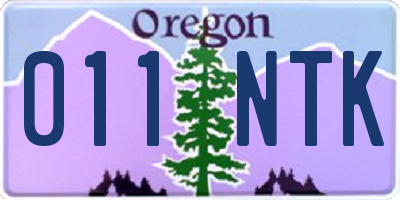 OR license plate 011NTK