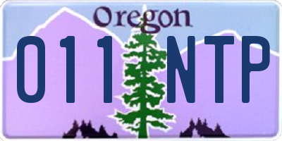 OR license plate 011NTP