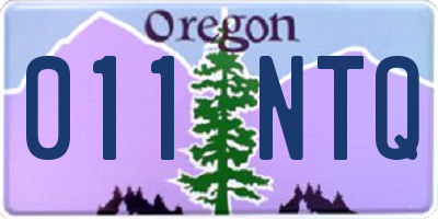 OR license plate 011NTQ