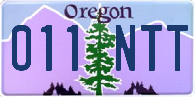 OR license plate 011NTT