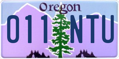 OR license plate 011NTU