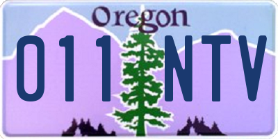 OR license plate 011NTV
