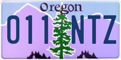 OR license plate 011NTZ