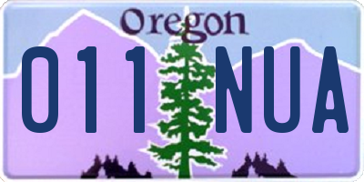 OR license plate 011NUA