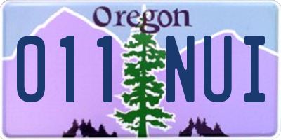 OR license plate 011NUI