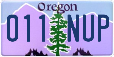 OR license plate 011NUP