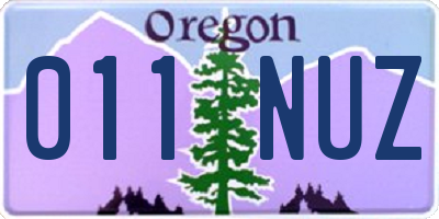 OR license plate 011NUZ