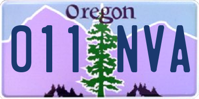 OR license plate 011NVA