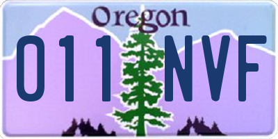 OR license plate 011NVF
