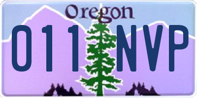 OR license plate 011NVP