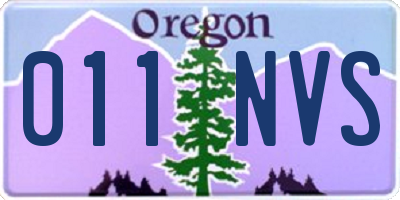 OR license plate 011NVS