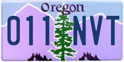 OR license plate 011NVT