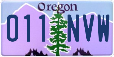 OR license plate 011NVW