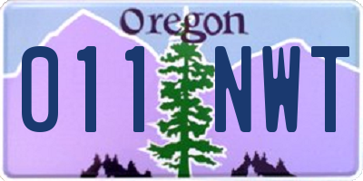 OR license plate 011NWT