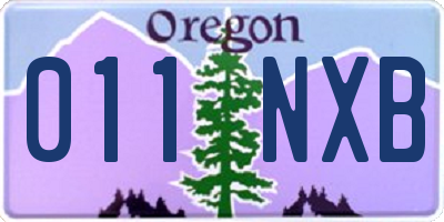 OR license plate 011NXB