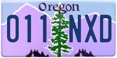 OR license plate 011NXD