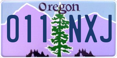OR license plate 011NXJ