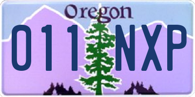 OR license plate 011NXP