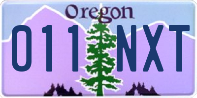 OR license plate 011NXT