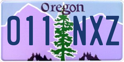 OR license plate 011NXZ