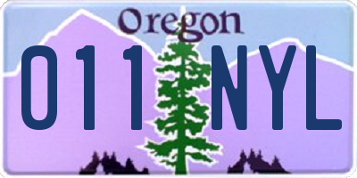 OR license plate 011NYL
