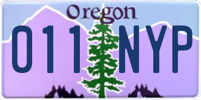 OR license plate 011NYP