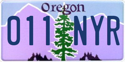 OR license plate 011NYR