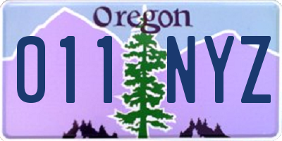 OR license plate 011NYZ