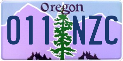 OR license plate 011NZC