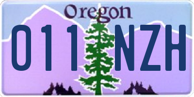 OR license plate 011NZH