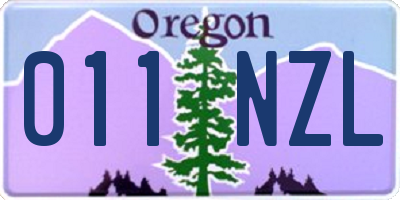 OR license plate 011NZL