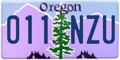 OR license plate 011NZU