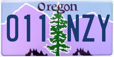 OR license plate 011NZY