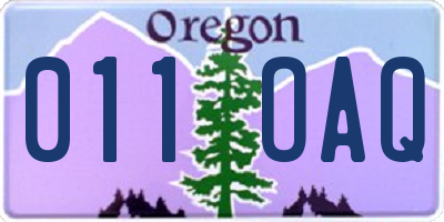 OR license plate 011OAQ