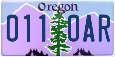 OR license plate 011OAR