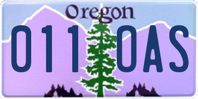 OR license plate 011OAS
