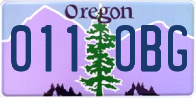 OR license plate 011OBG