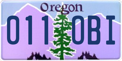 OR license plate 011OBI