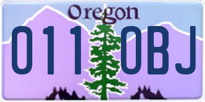 OR license plate 011OBJ