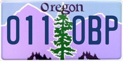 OR license plate 011OBP
