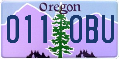OR license plate 011OBU