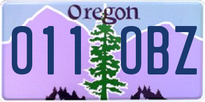 OR license plate 011OBZ