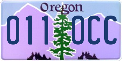 OR license plate 011OCC