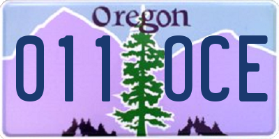 OR license plate 011OCE
