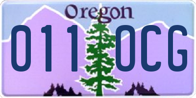 OR license plate 011OCG