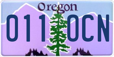 OR license plate 011OCN