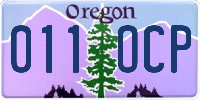 OR license plate 011OCP