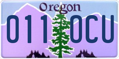 OR license plate 011OCU