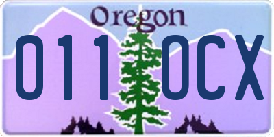 OR license plate 011OCX