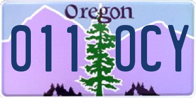 OR license plate 011OCY